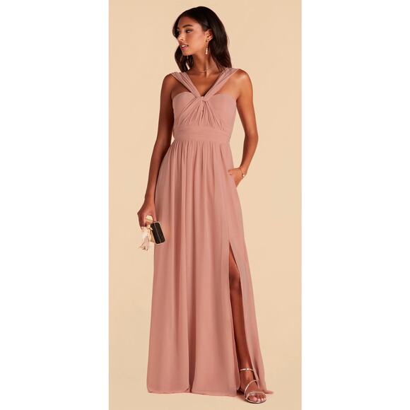 Birdy Grey Grace Convertible Dress Chiffon Women Small Dusty Rose Bridesmaid New - Picture 1 of 14